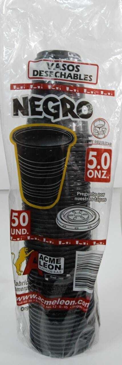 Vaso 5onz negro ps bx50 cx60