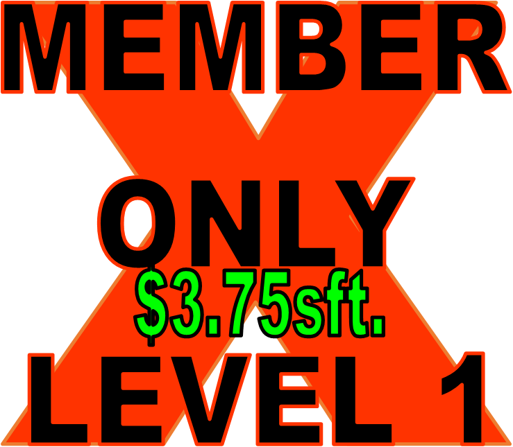 $3.75 per Sqft. ENDEAVOR /MEMBER ONLY PRICING LEVEL 1