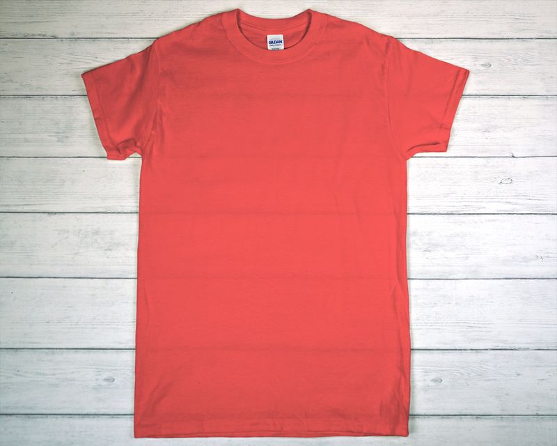 CUSTOM PRINTED GILDAN T-SHIRT Coral Silk