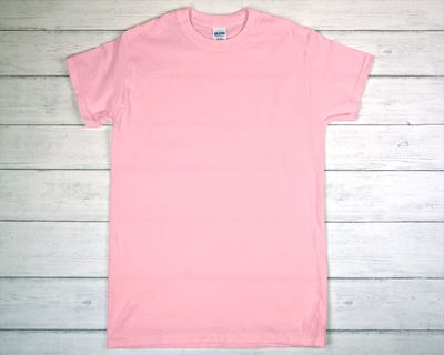 CUSTOM PRINTED GILDAN T-SHIRT Light Pink (as low as)