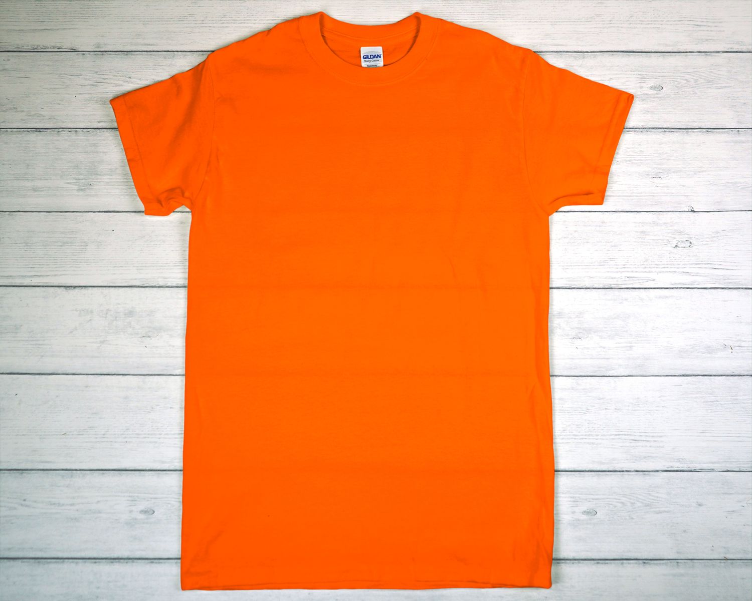 CUSTOM PRINTED GILDAN T-SHIRT Safety Orange