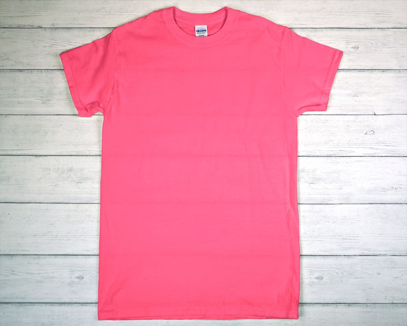 CUSTOM PRINTED GILDAN T-SHIRT Safety Pink