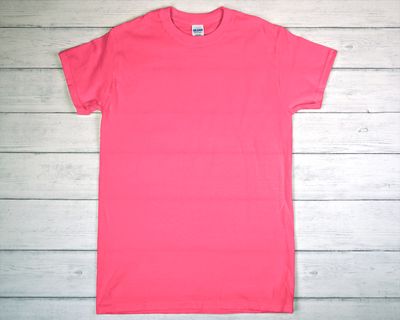CUSTOM PRINTED GILDAN T-SHIRT Safety Pink (as low as)