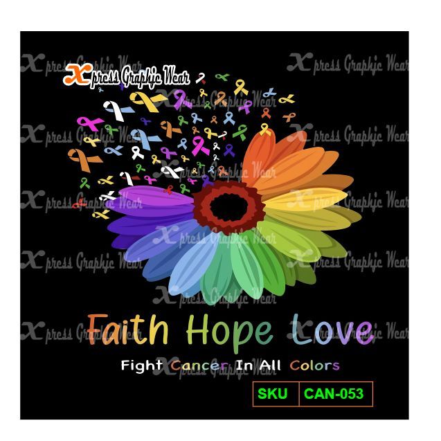 Faith Hope Love.Fight Cancer In All Colors