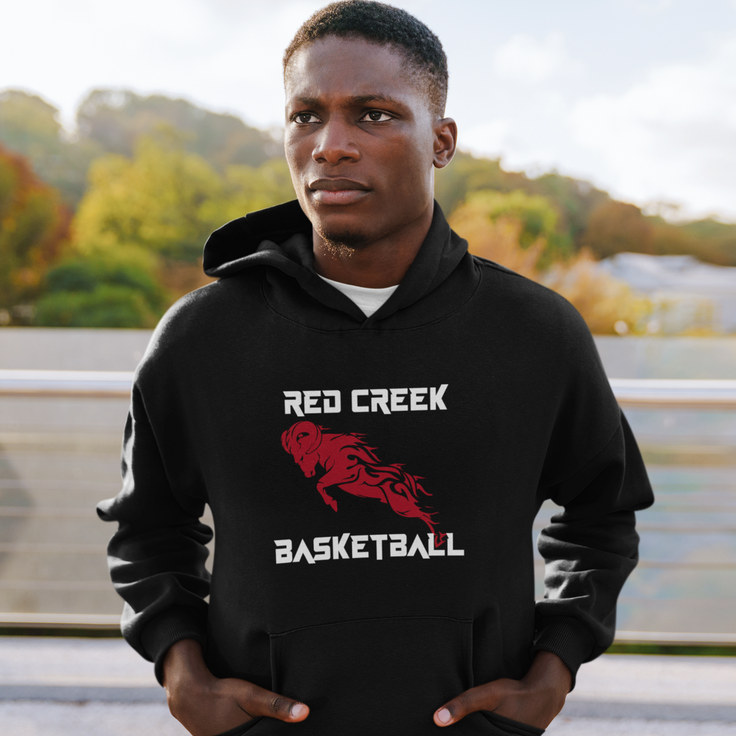 Red Creek Basketball Fire Ram - Hoodie