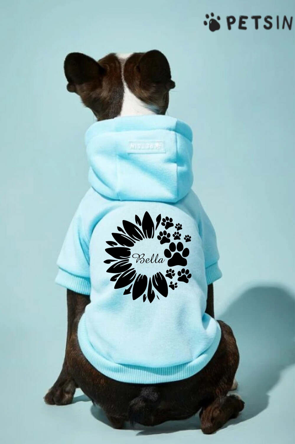 Sunflower Paws w/ Name (included in design) - Pet Hoodie