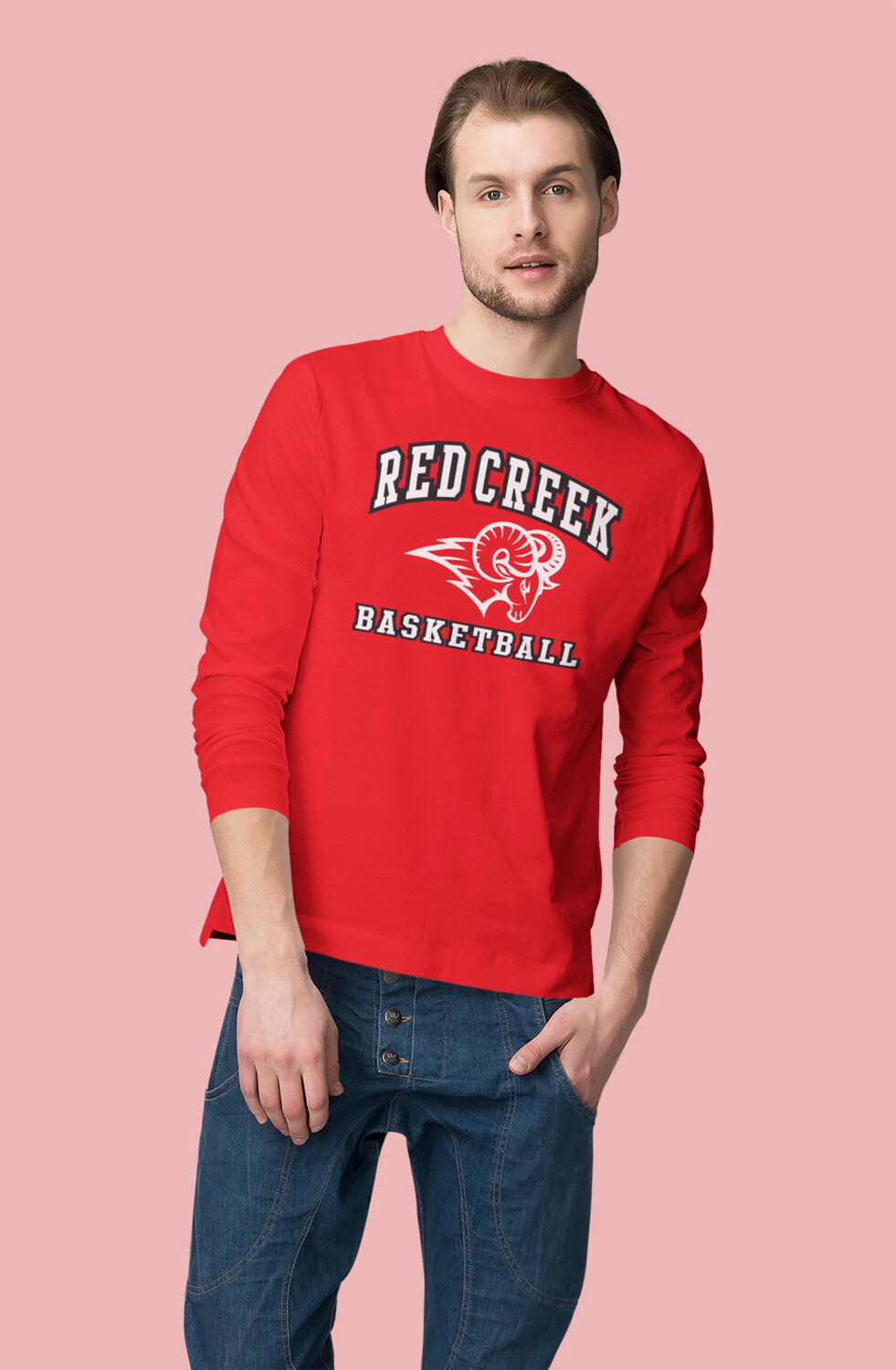 Red Creek Rams Basketball - Long Sleeve T-Shirt