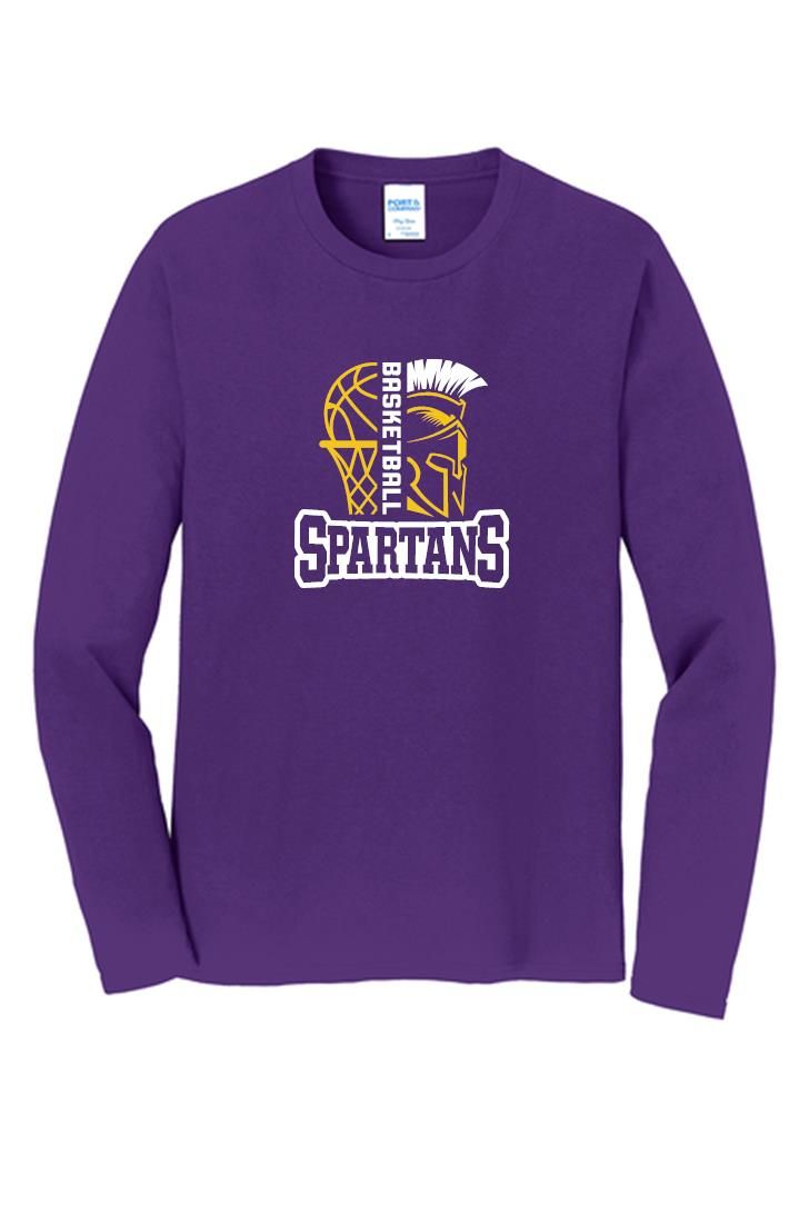 SPLIT SPARTAN BASKETBALL Long Sleeve T