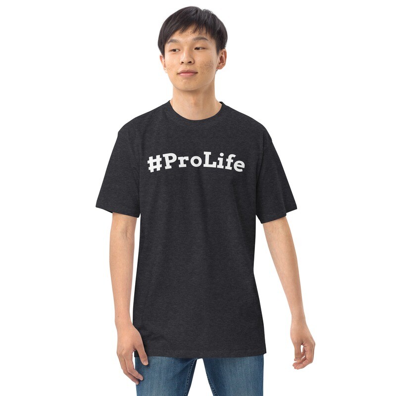 Men’s premium heavyweight tee  #prolife - white