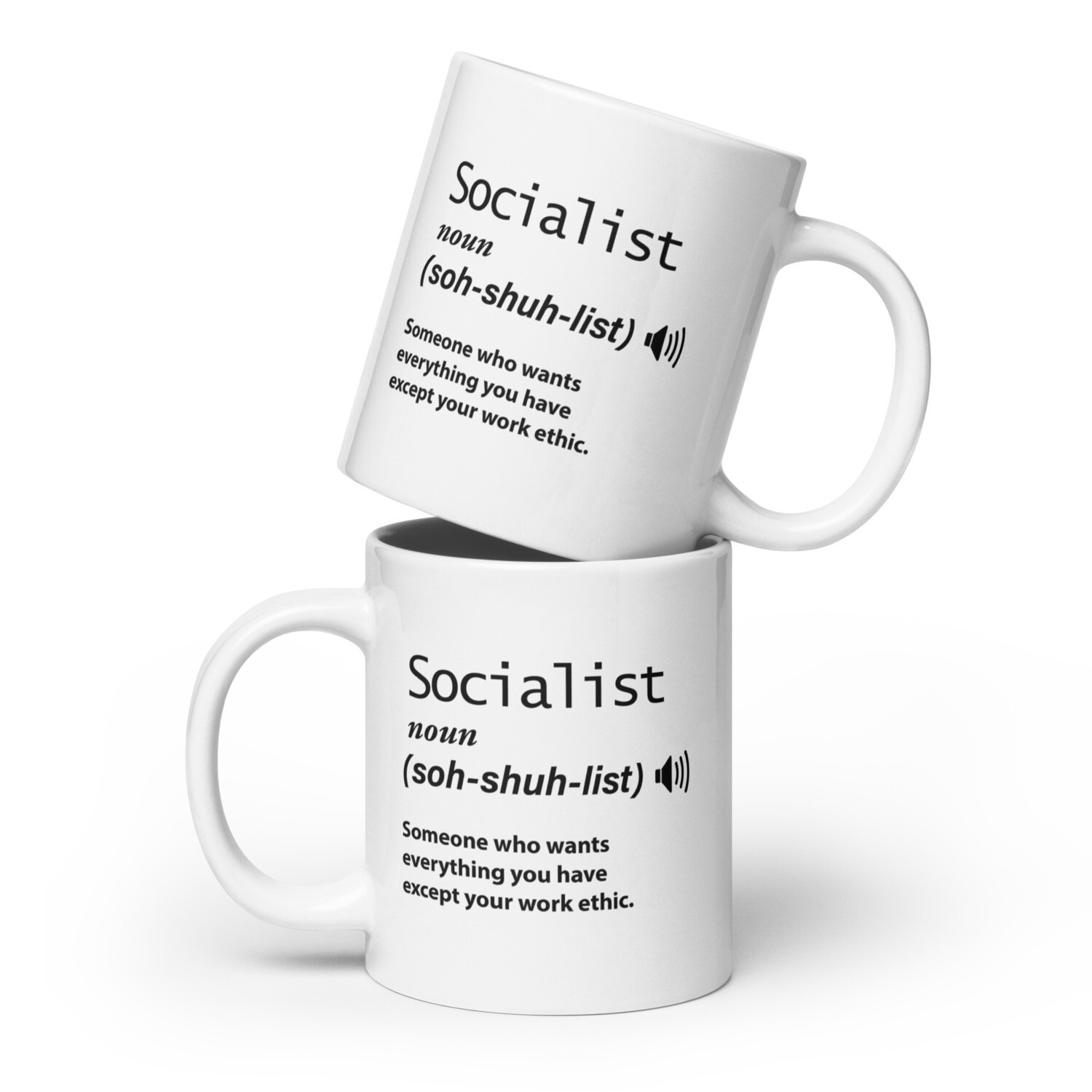 White glossy mug - socialist definition
