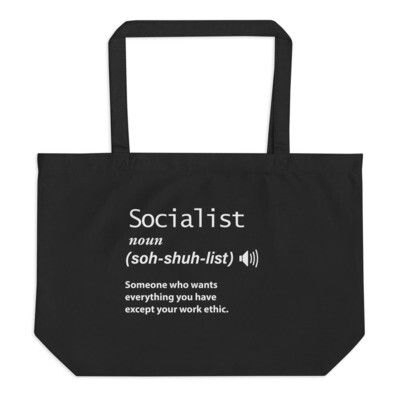 Large organic tote bag socialist definition - W