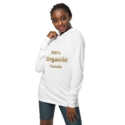 Hooded long-sleeve tee 100 % organic female
