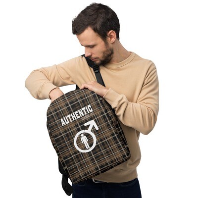 Minimalist Backpack Plaid Authentic Male