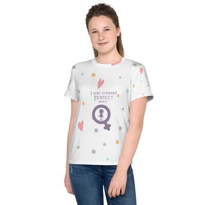 Youth crew neck t-shirt Hearts Perfect girls