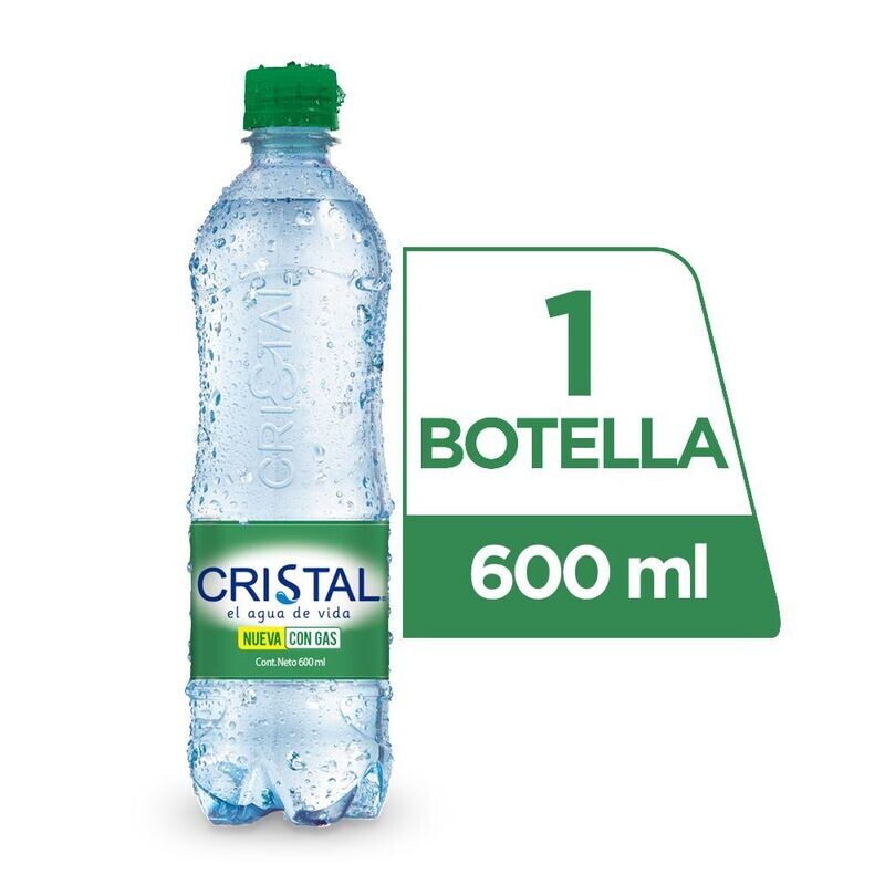Agua cristal con gas x600 m