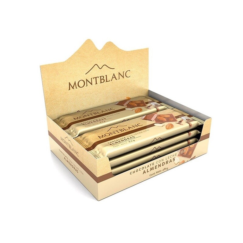 Chocolatina montblanc almendra x8