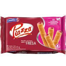 Barquillo piazza bandeja fresa x45gr