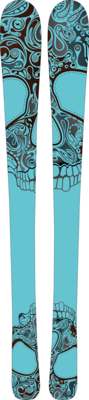 Sticker Ski Tête de mort
