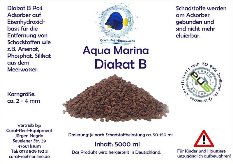 DIAKAT B phosphat adsorber 2 - 4 mm 5000 ml im Beutel DIAKAT B phosphat adsorber 2 - 4 mm 5000 ml im Beutel