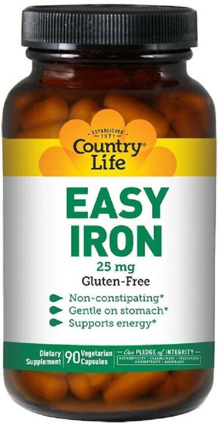 Country Life Easy Iron 25mg 90 caps