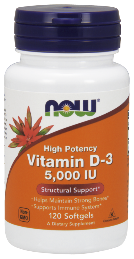 Now Vitamin D3 5,000IU 120 softgels