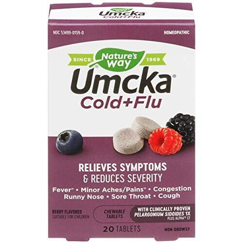 Nature&#39;s Way Umcka Cold &amp; Flu Berry 20 chews