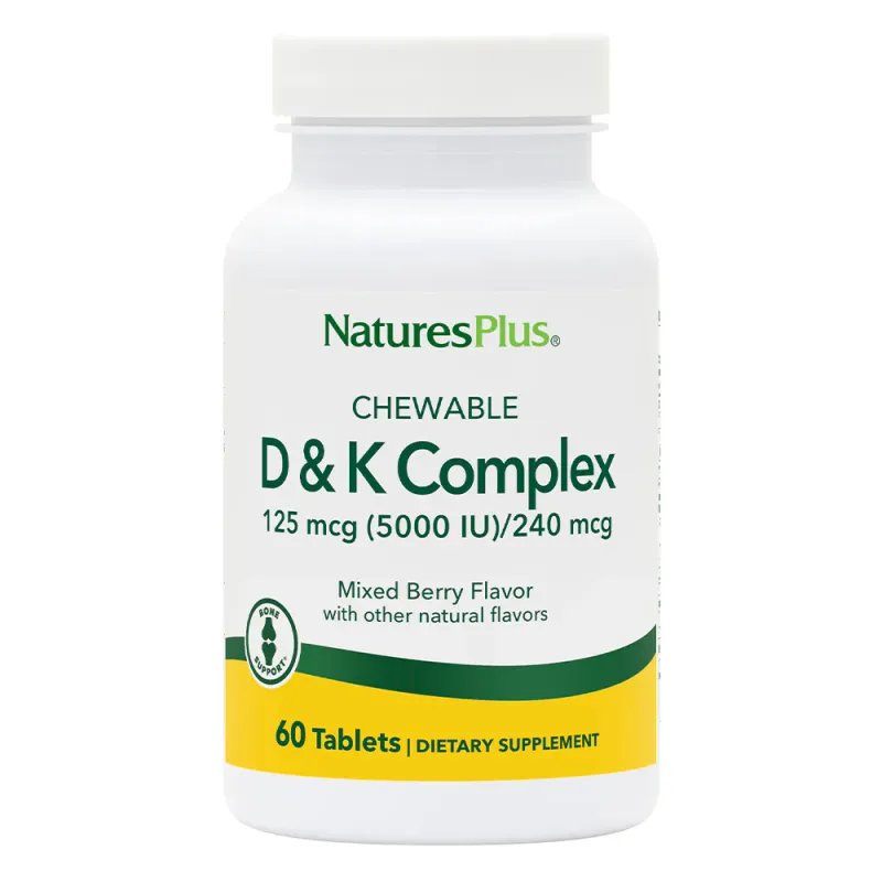 NaturesPlus D &amp; K Complex 5,000IU 60 chews