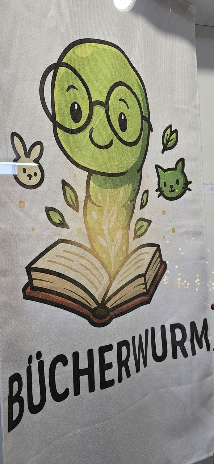 Bücherwurm Handtuch