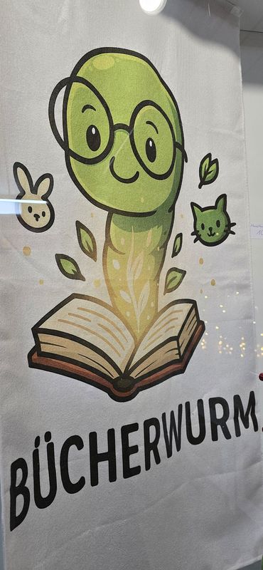 Bücherwurm Handtuch