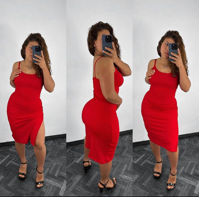 Vestido morley largo con tajo