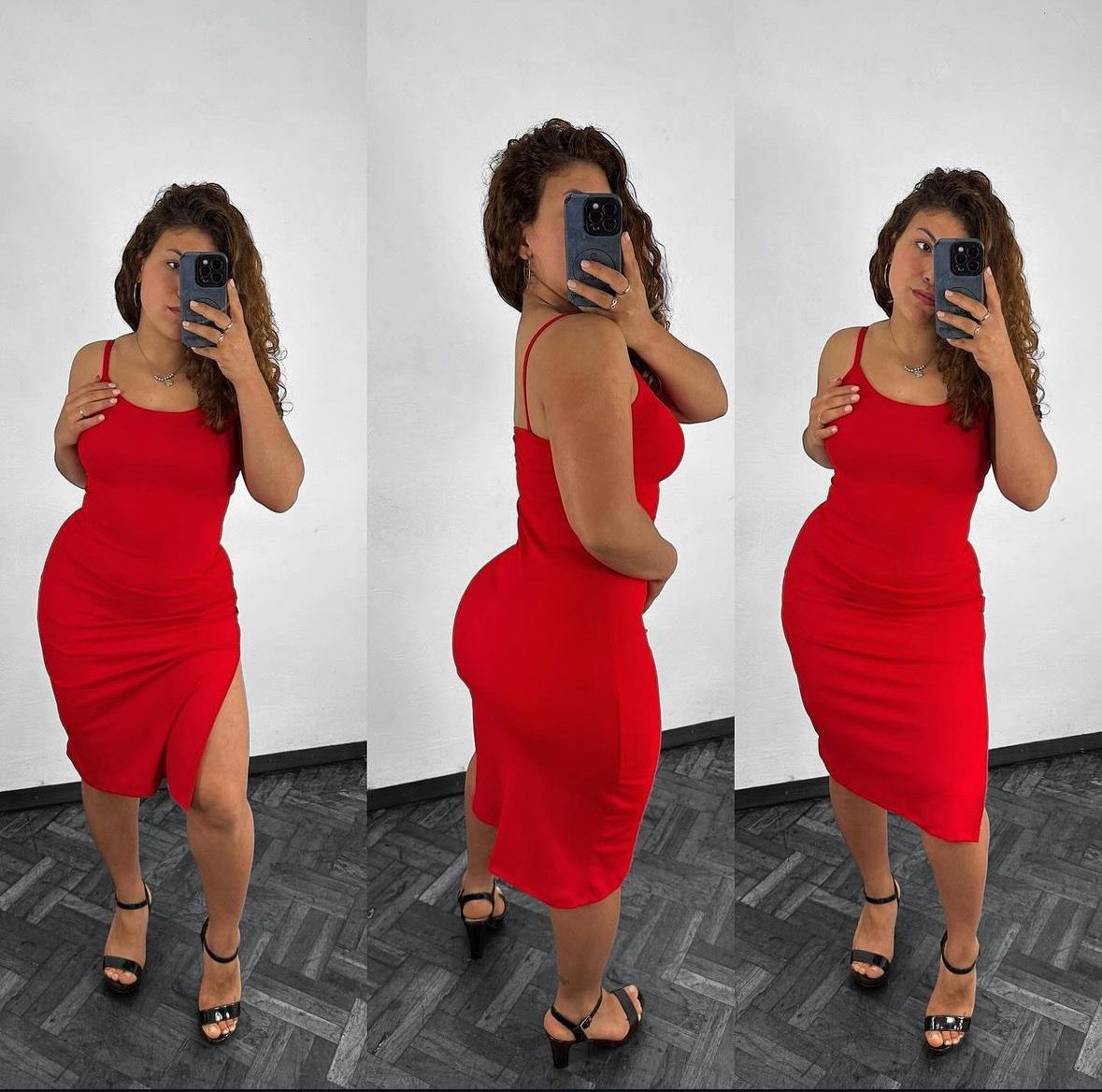 Vestido morley largo con tajo