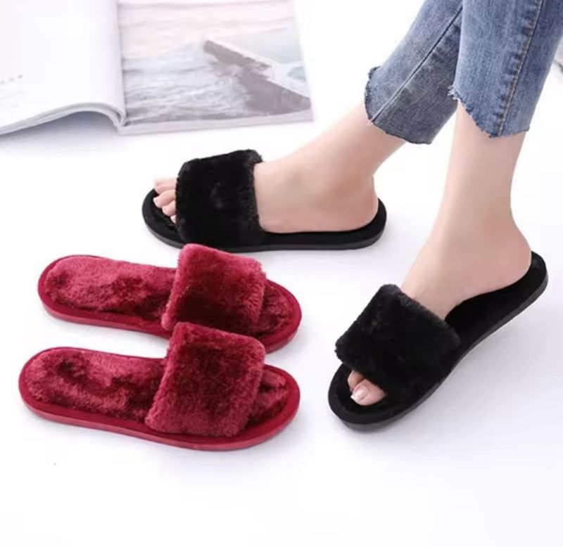 Pantuflas de dama peluditas
