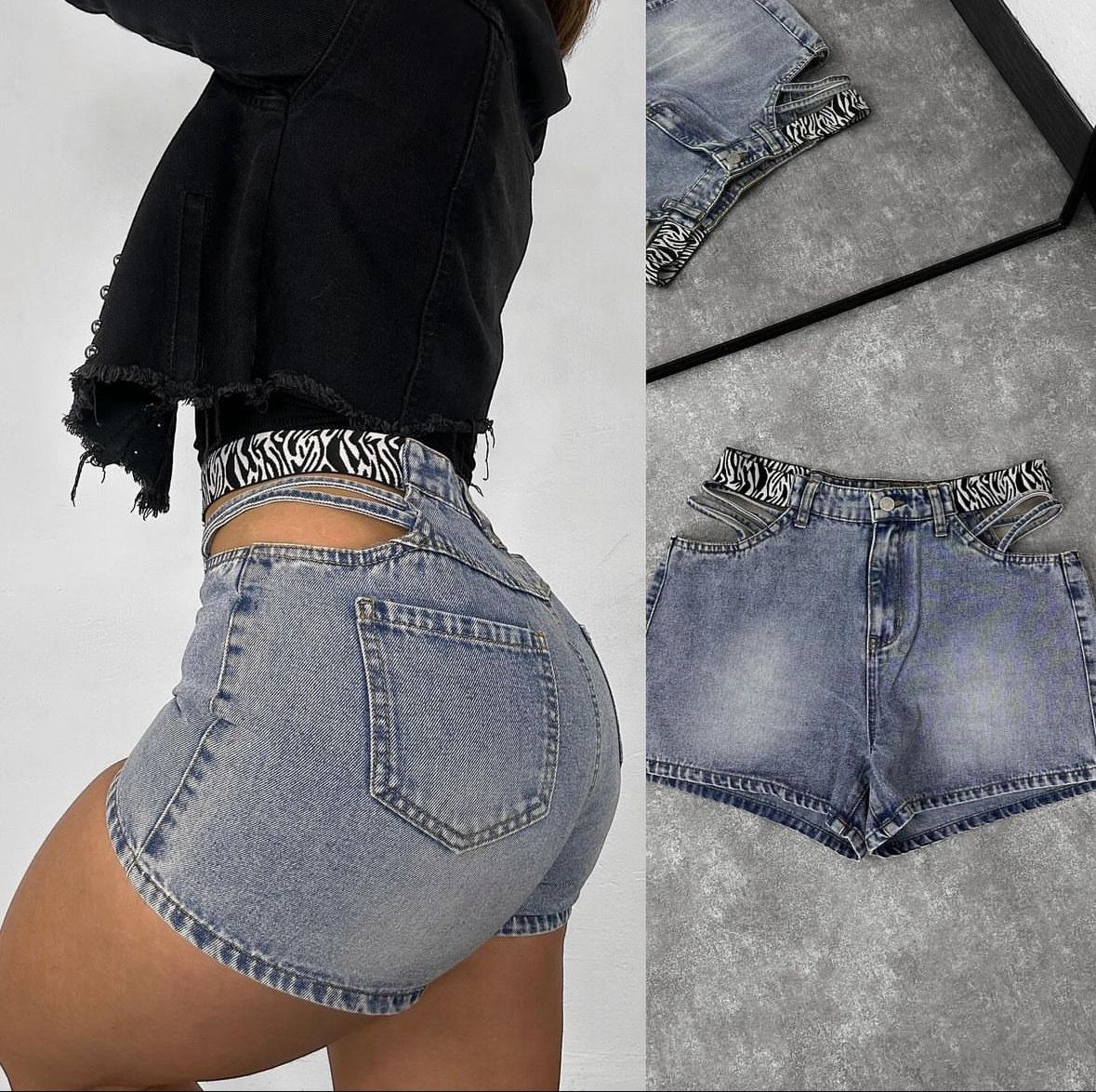 Short de cebra jeans