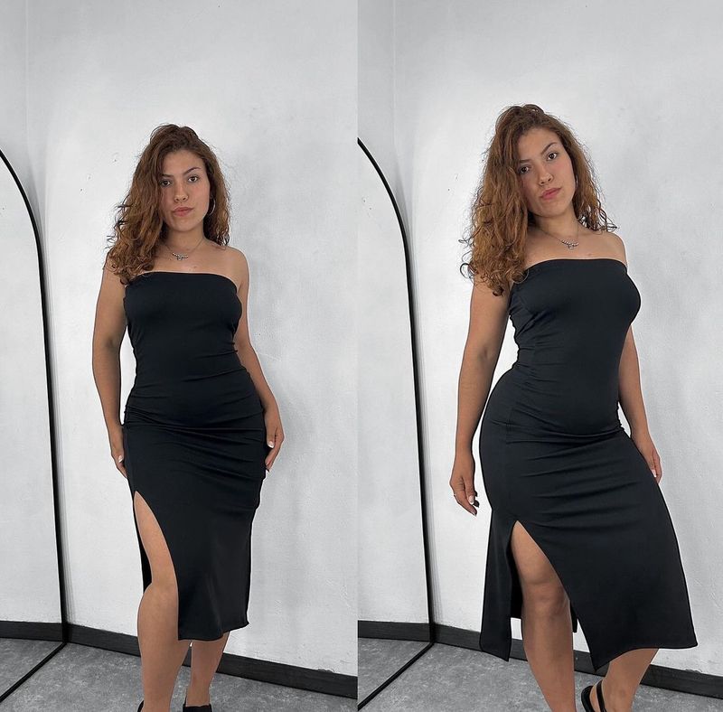 Vestido strapless con tajo X MAYOR ( $390 c/u pack 6 unidades)