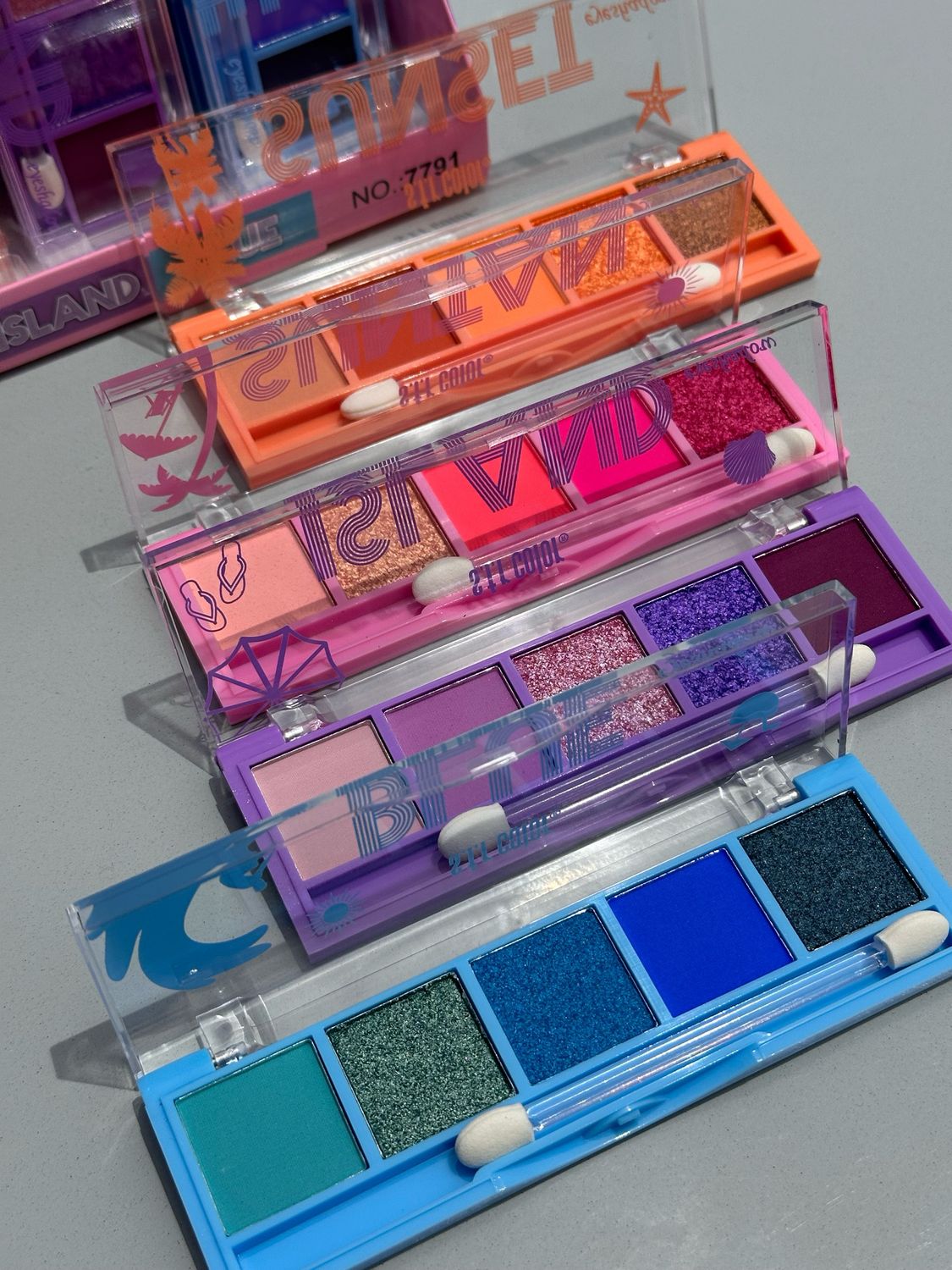 Paleta de sombra colores tropicales