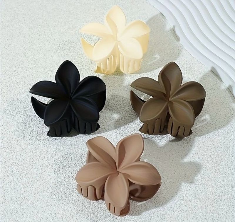 Pinza para cabello diseño flor color matte