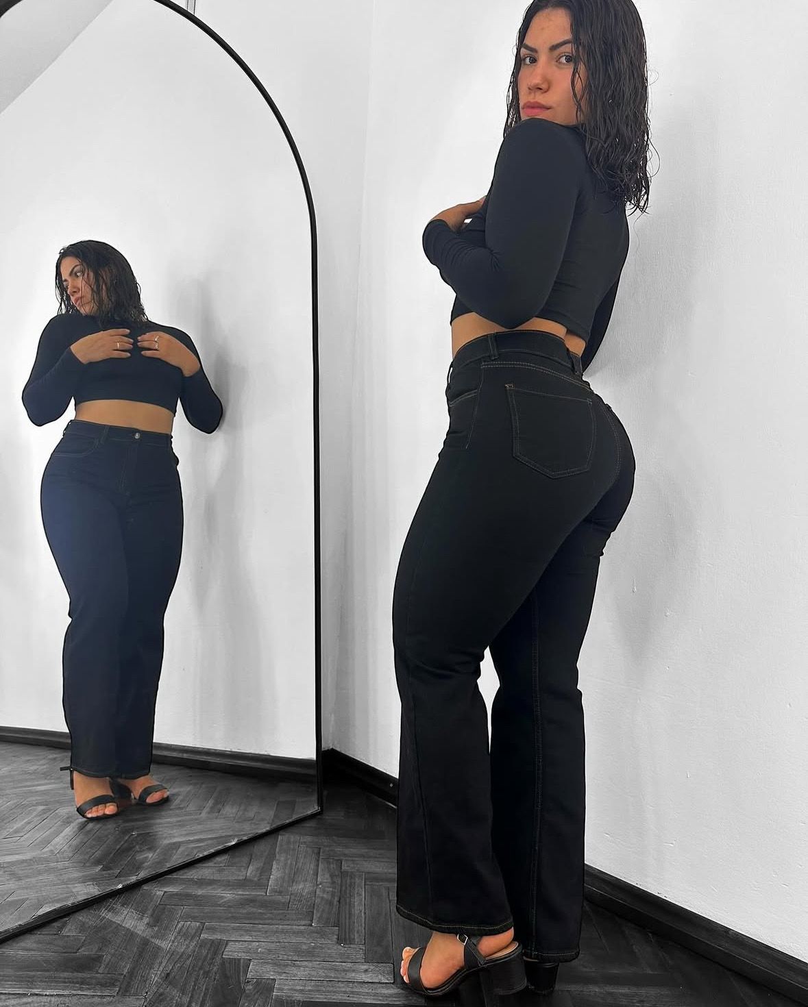 Jeans wid leg NEGRO