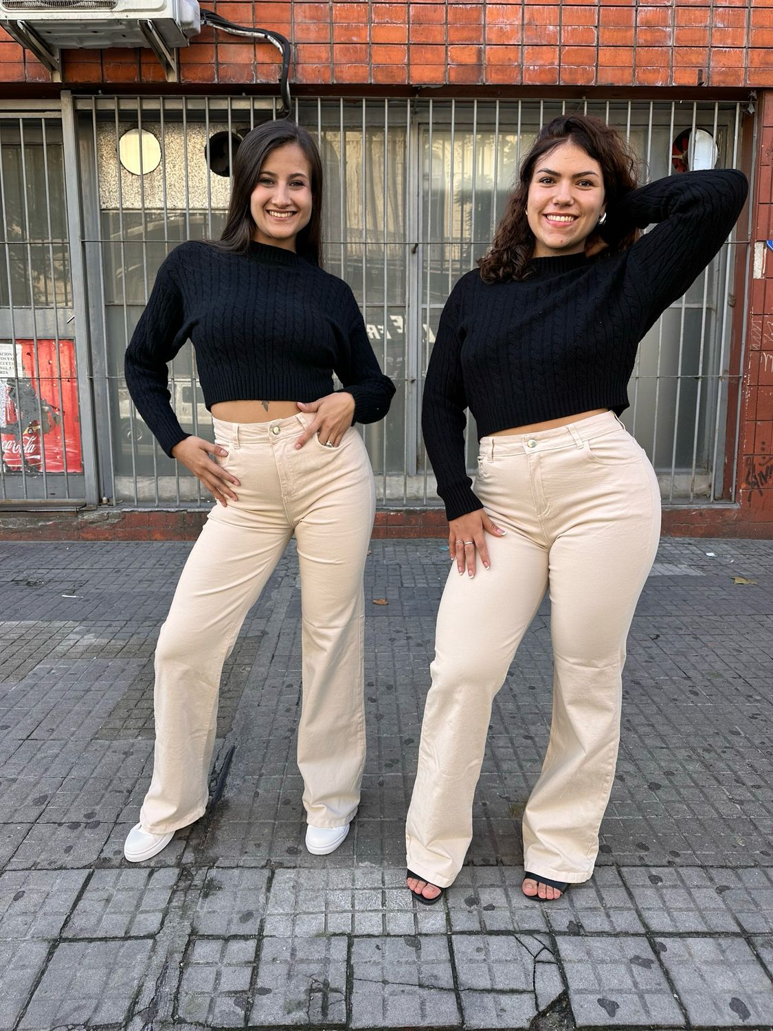 Jeans WID LEG crema