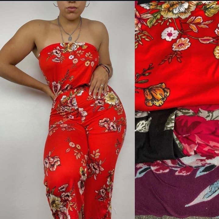 Mono Enterito Strapless Diseño Floral