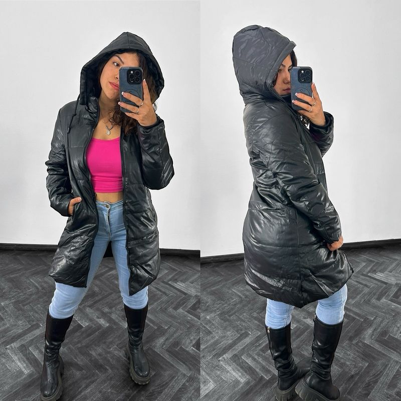 Campera puffer larga forrada  X MAYOR ($1690 c/u paquete  minimo de 6 unidades)