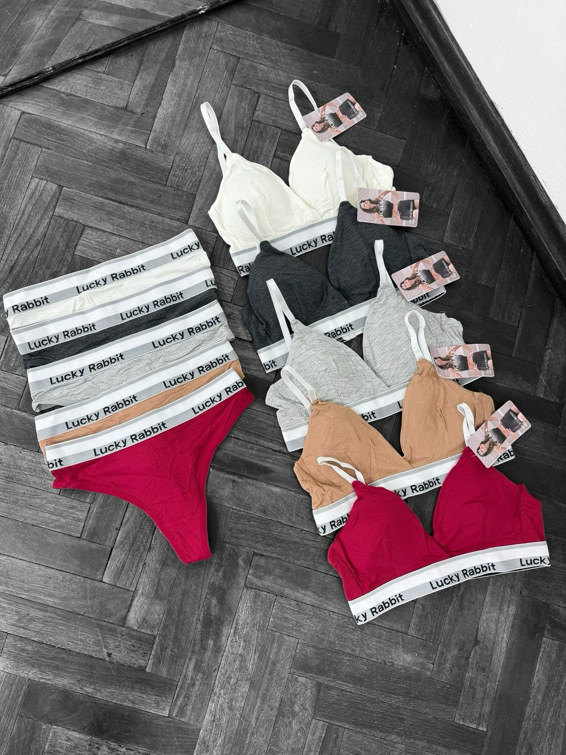 Conjunto de Ropa interior de sutien mas colaless en tela morley con faja