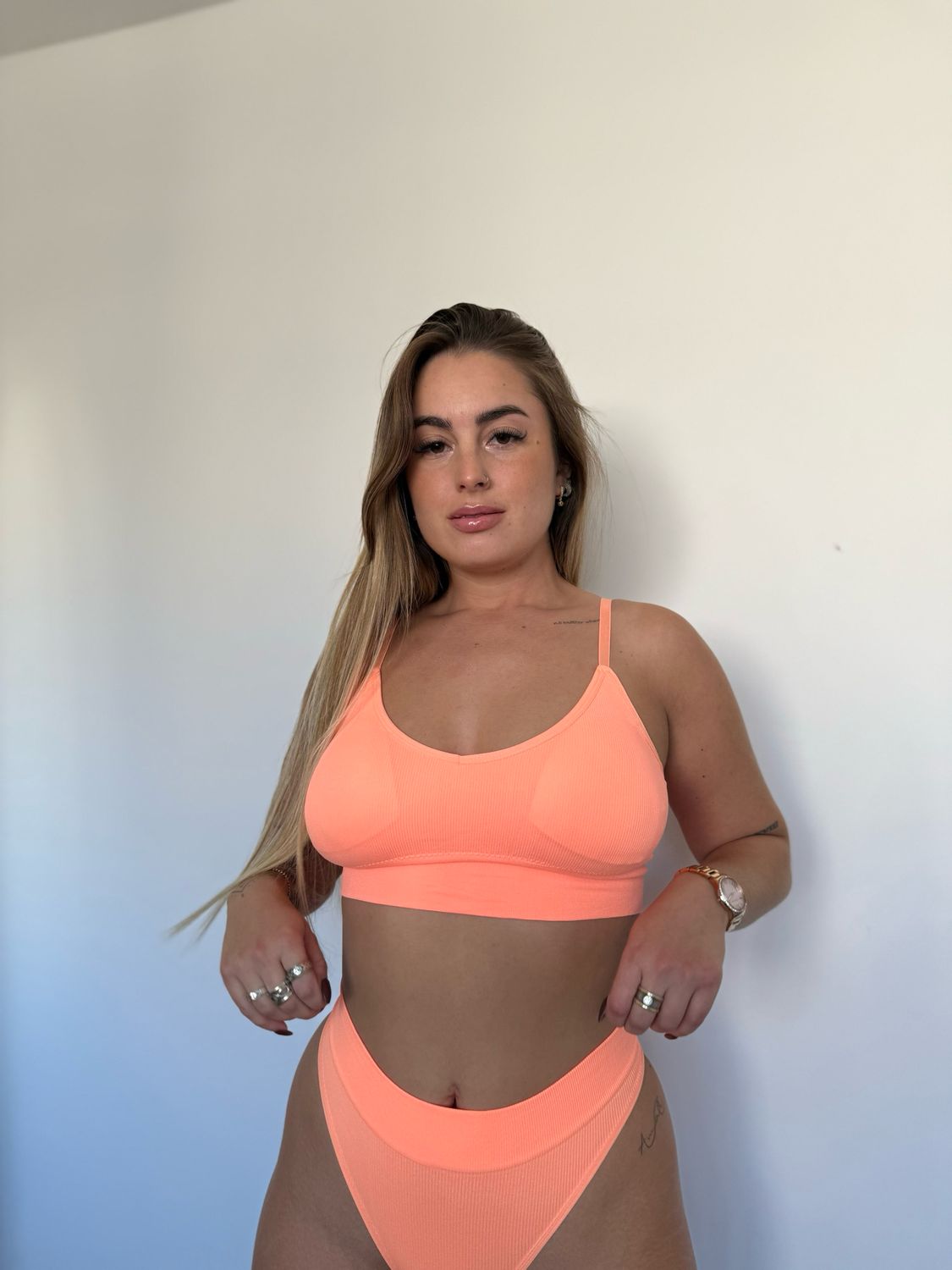 Conjunto morley de ropa interior de tanga y sutien con push up