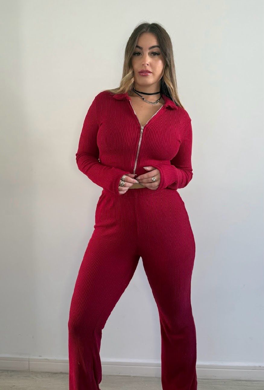 Conjunto de campera y pantalon, en morley peludito elastizado
