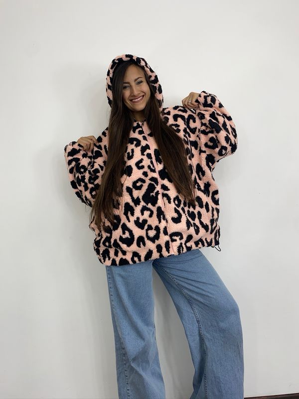 Campera Teddy de corderito con diseño Print