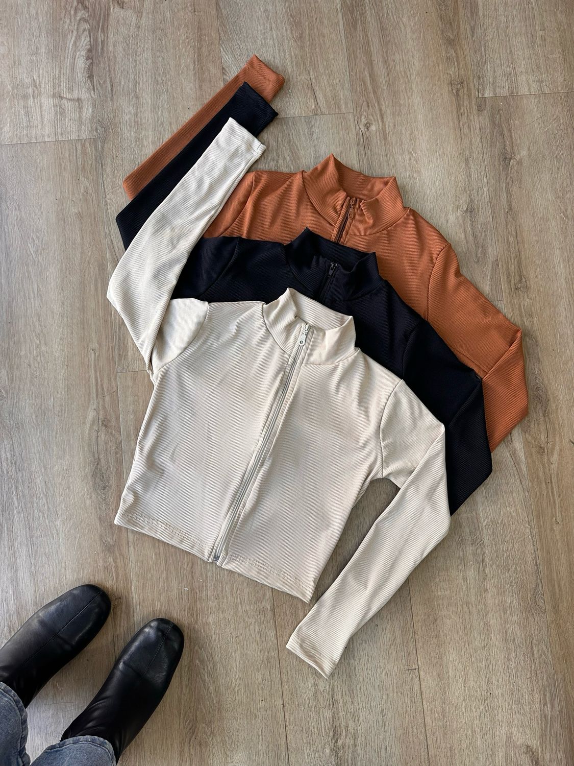 Campera morley con cierre tela Ribana