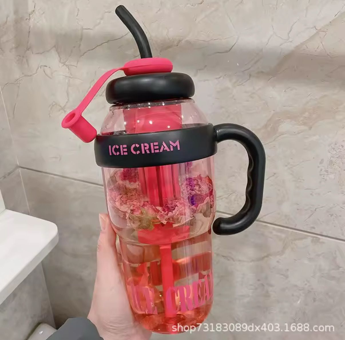 Botella en tendencia con sorbito y filtro  X MAYOR ($190 c/u paquete minimo de 6 unidades)