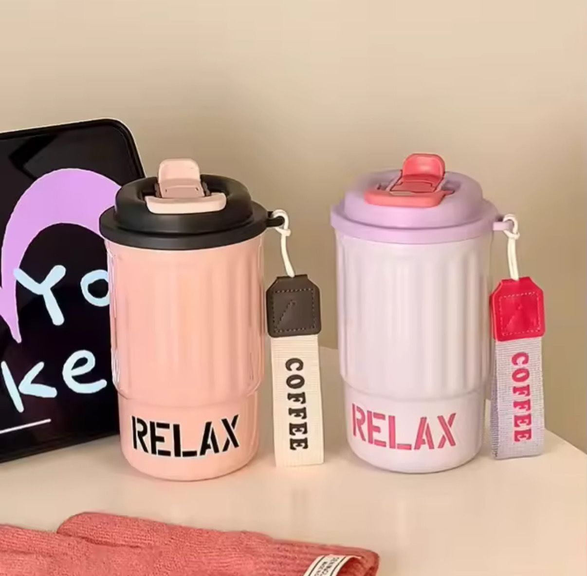 Vasito termico con correa RELAX X MAYOR ($300 c/u paquete minimo de 12 unidades)