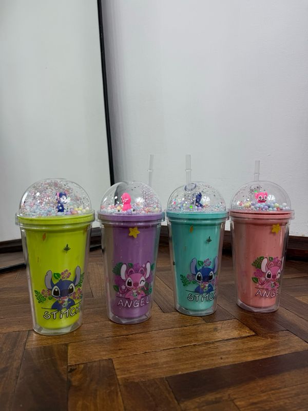 Vaso Botella con sorbito colores variados X MAYOR ($190 c/u paquete minimo de 12 unidades)