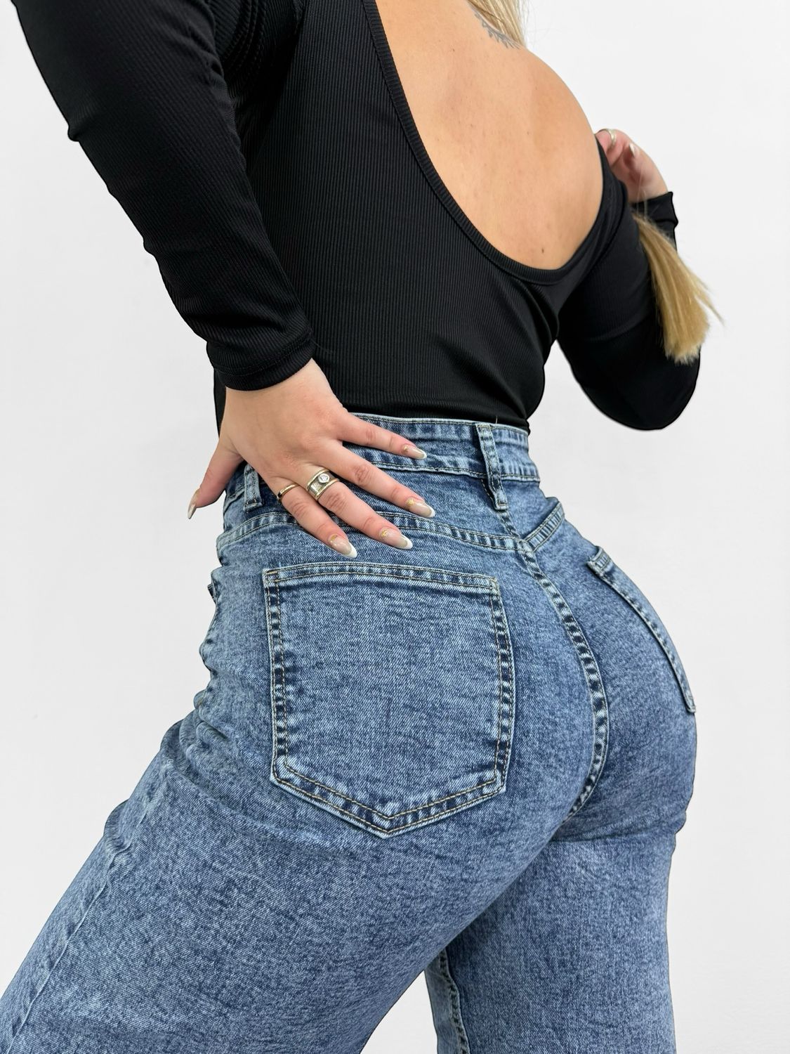 Jean Barranquilla color azul nevado X MAYOR ($890 c/u paquete minimo de 6 unidades)