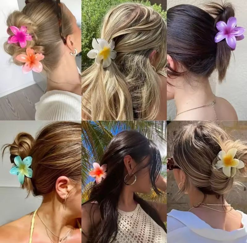 Pinza diseño flor colores tropicales X MAYOR ($50 c/u paquete minimo de 12 unidades)